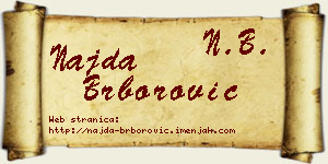 Najda Brborović vizit kartica